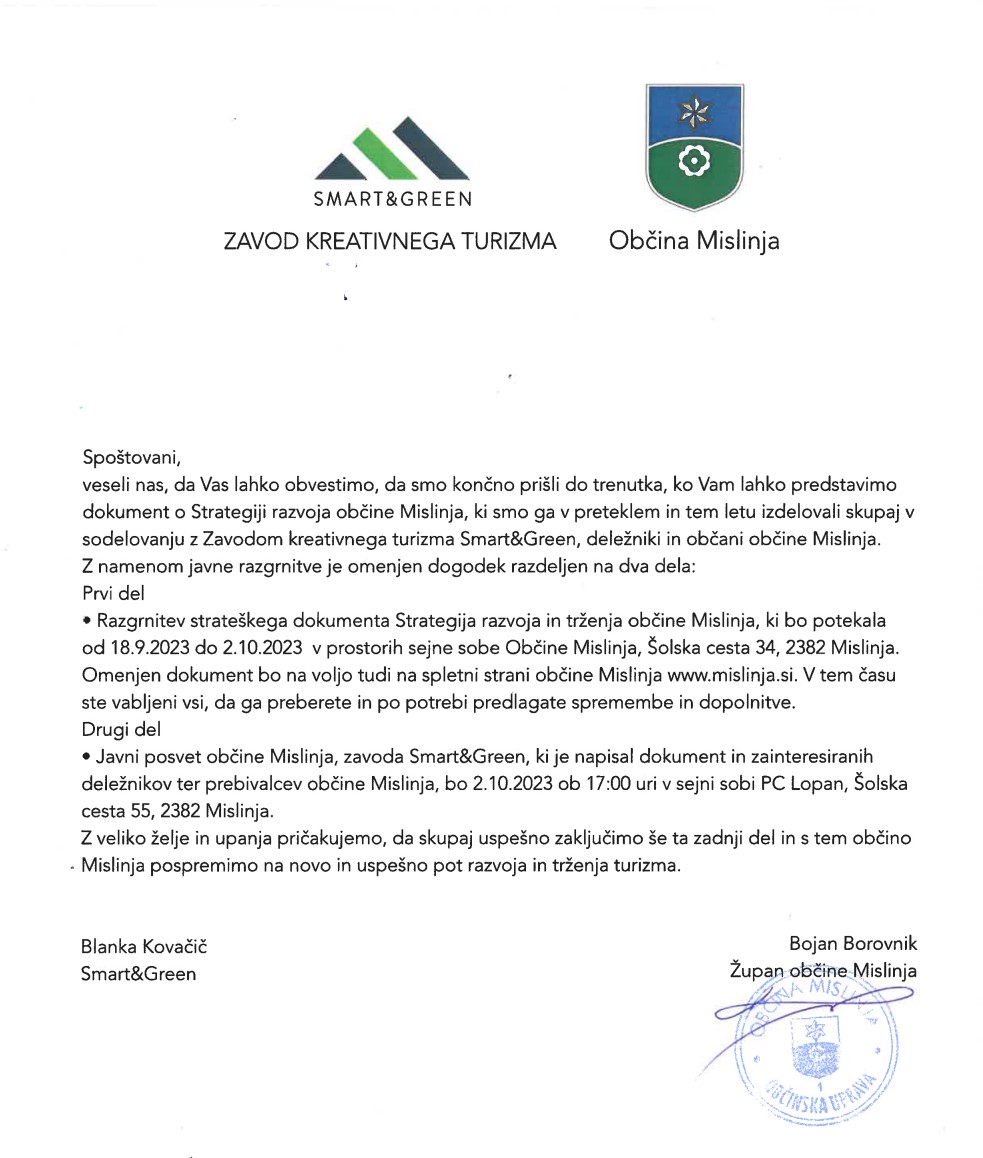 Strategija razvoja in trženja občine Mislinja